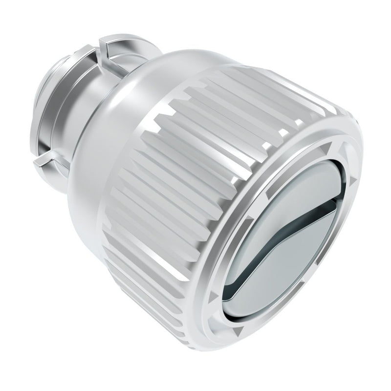 SOUTHCO Captive Screw, M4 X 0.7, Snap-In, Slotted Recess, Knurled Bright Knob [47-90-312-10]