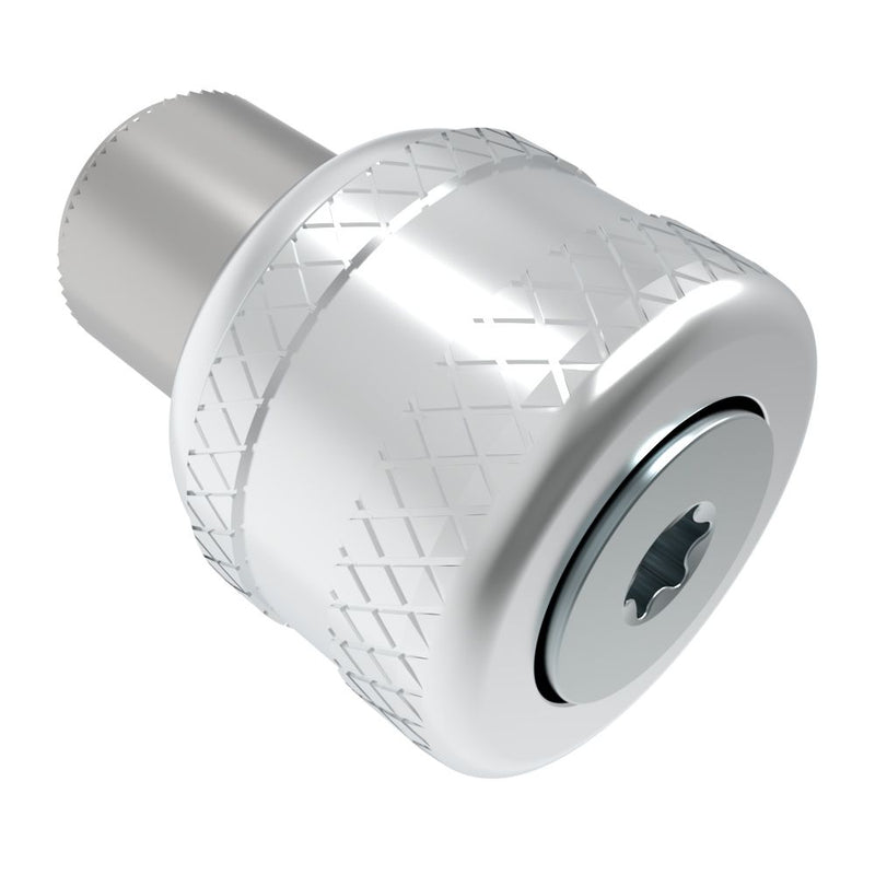 SOUTHCO Captive Screw, M5 X 0.8, Press-in, TORX®, Knurled Bright Knob [47-93-541-22]