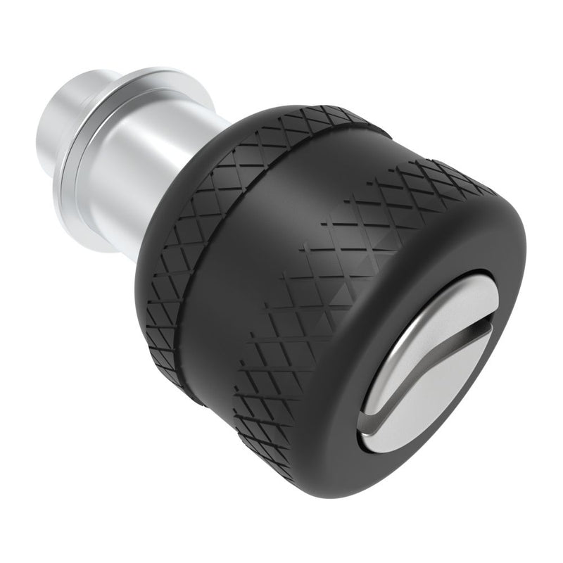 SOUTHCO Captive Screw, M4 X 0.7, Floating, Slotted Recess, Knurled Black Knob [47-80-311-62]