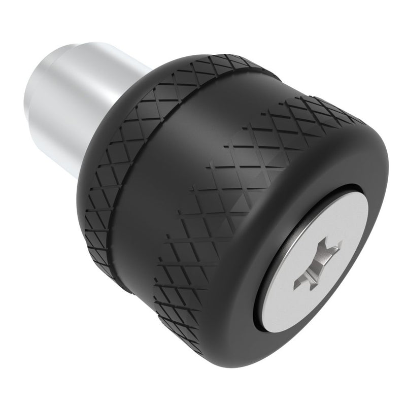 SOUTHCO Captive Screw, M5 X 0.8, Flare-in, Phillips Recess, Knurled Black Knob [47-82-524-62]