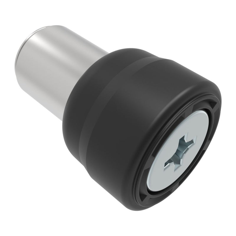 SOUTHCO Captive Screw, 10-32 Thread, Press-in, Phillips Recess, Smooth Black Knob [47-62-521-65]
