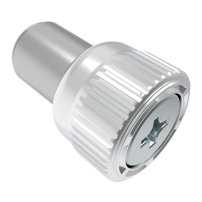 SOUTHCO Captive Screw, 10-32 Thread, Press-in, Phillips Recess, Knurled Bright Knob [47-60-521-20]