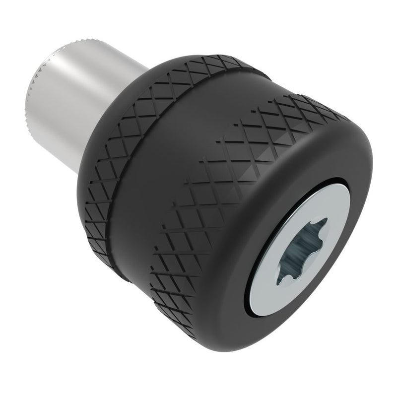 SOUTHCO Captive Screw, M4 X 0.7, Press-in, TORX®, Knurled Black Knob [47-90-341-62]