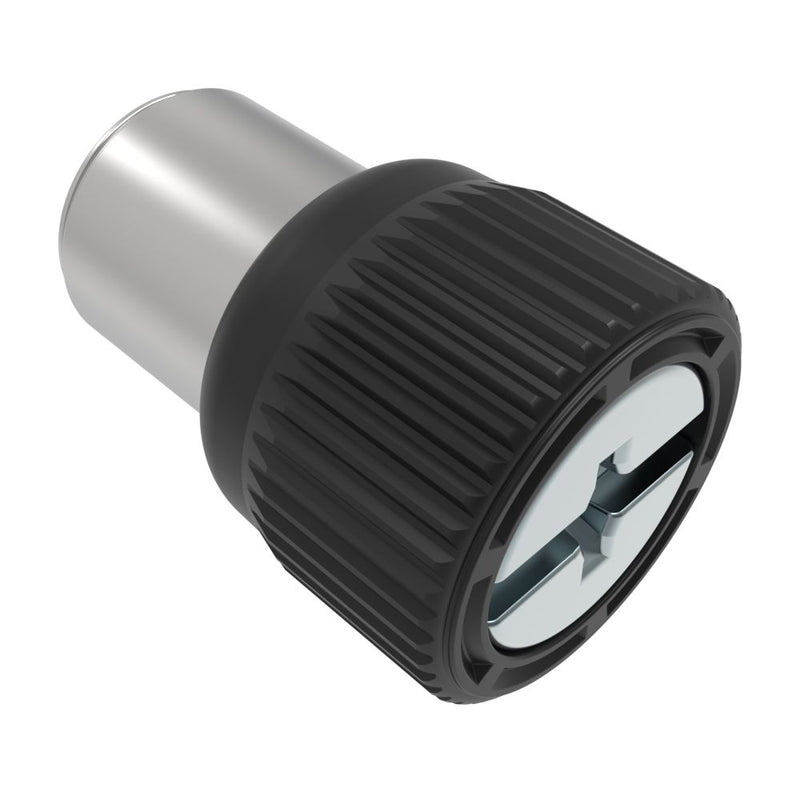 SOUTHCO Captive Screw, 10-32 Thread, Press-in, Phillips/Slot Combination, Knurled Black Knob [47-60-581-60]
