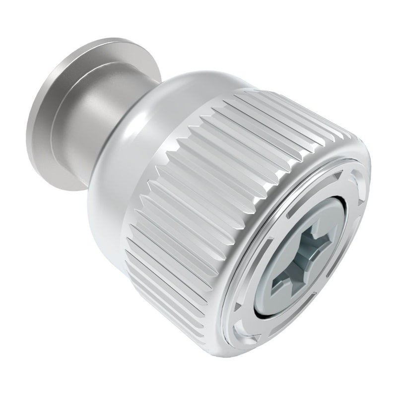 SOUTHCO Captive Screw, M3 X 0.5, Flare-in, Phillips Recess, Knurled Bright Knob [47-99-944-1F1]