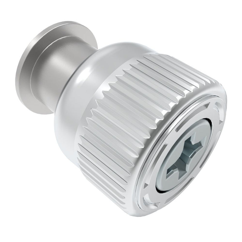 SOUTHCO Captive Screw, M3 X 0.5, Press-in, Phillips Recess, Knurled Bright Knob [47-99-945-1P0]
