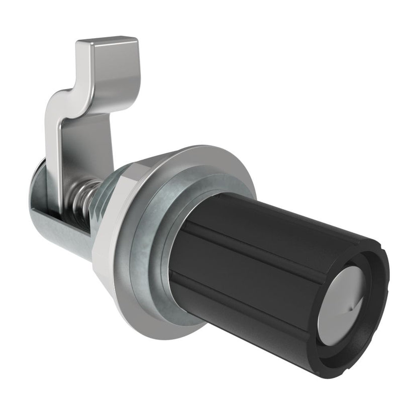 SOUTHCO Compression Latch, Self-Adjusting, Small Size, No Restriction, Knob, 1.5-4.8mm Panel, 2.4-9.5mm Grip, Zinc Alloy, Chemical Protective Film, Silver [48-10-401-10]