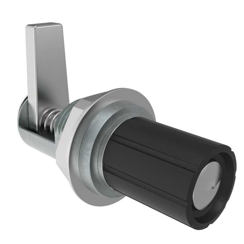 SOUTHCO Compression Latch, Self-Adjusting, Small Size, No Restriction, Knob, 1.5-4.8mm Panel, 8.7-15.9mm Grip, Zinc Alloy, Chemical Protective Film, Silver [48-10-402-10]