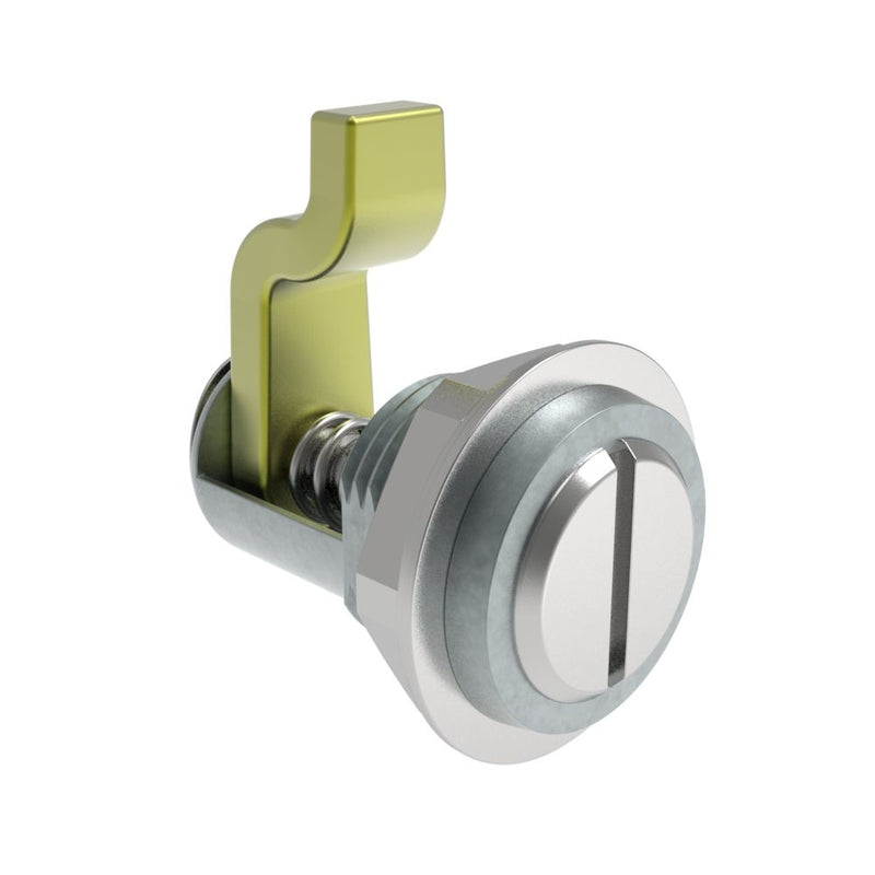 SOUTHCO Compression Latch, Self-Adjusting, Small Size, Tool Locking, Slotted Head, 1.5-4.8mm Panel, 2.4-9.5mm Grip, Zinc Alloy, Chemical Protective Film, Silver [48-11-R]