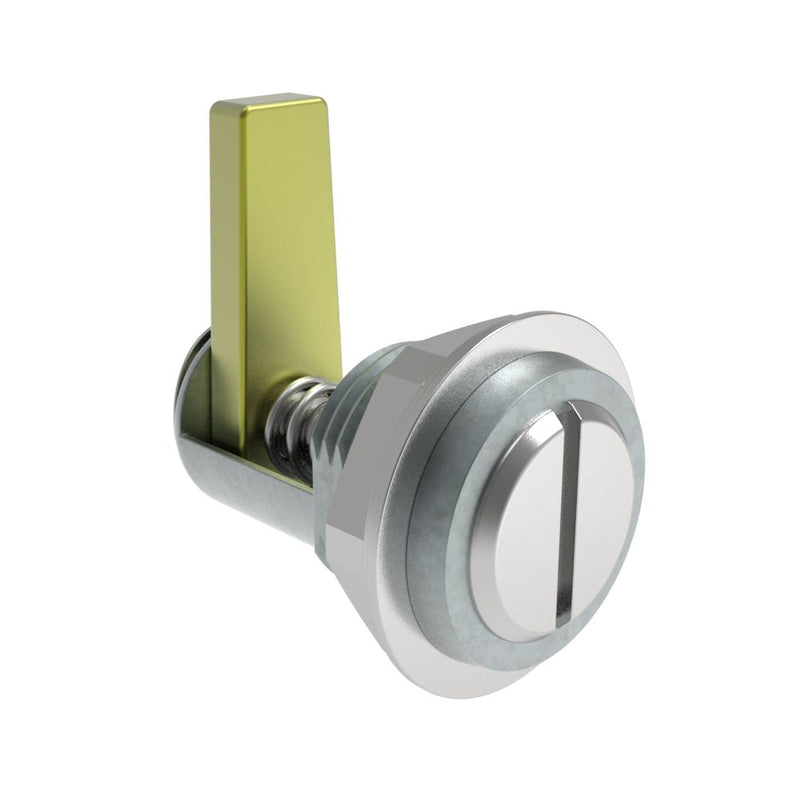 SOUTHCO Compression Latch, Self-Adjusting, Small Size, Tool Locking, Slotted Head, 1.5-4.8mm Panel, 8.7-15.9mm Grip, Zinc Alloy, Chemical Protective Film, Silver [48-12-R]