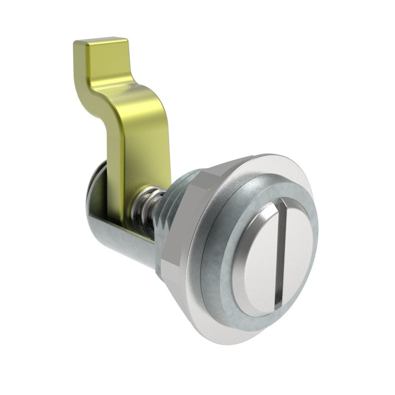 SOUTHCO Compression Latch, Self-Adjusting, Small Size, Tool Locking, Slotted Head, 1.5-4.8mm Panel, 15.1-22.2mm Grip, Zinc Alloy, Chemical Protective Film, Silver [48-13-R]