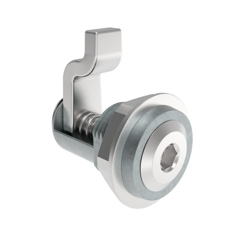 SOUTHCO Compression Latch, Self-Adjusting, Small Size, Tool Locking, Hex Socket, 1.5-4.8mm Panel, 2.4-9.5mm Grip, Zinc Alloy, Chemical Protective Film, Silver [48-81-R]