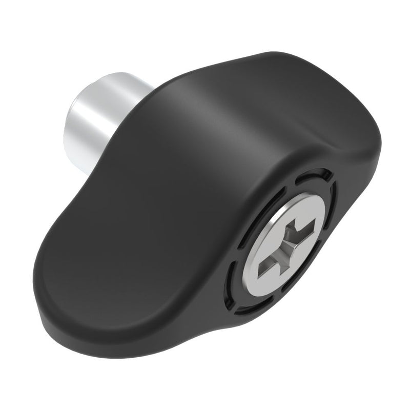 SOUTHCO Captive Screw, 6-32 Thread, Flare-in, Phillips/Slot Combination, Wing Knob, Black [4C-AB-F-0750-W000]