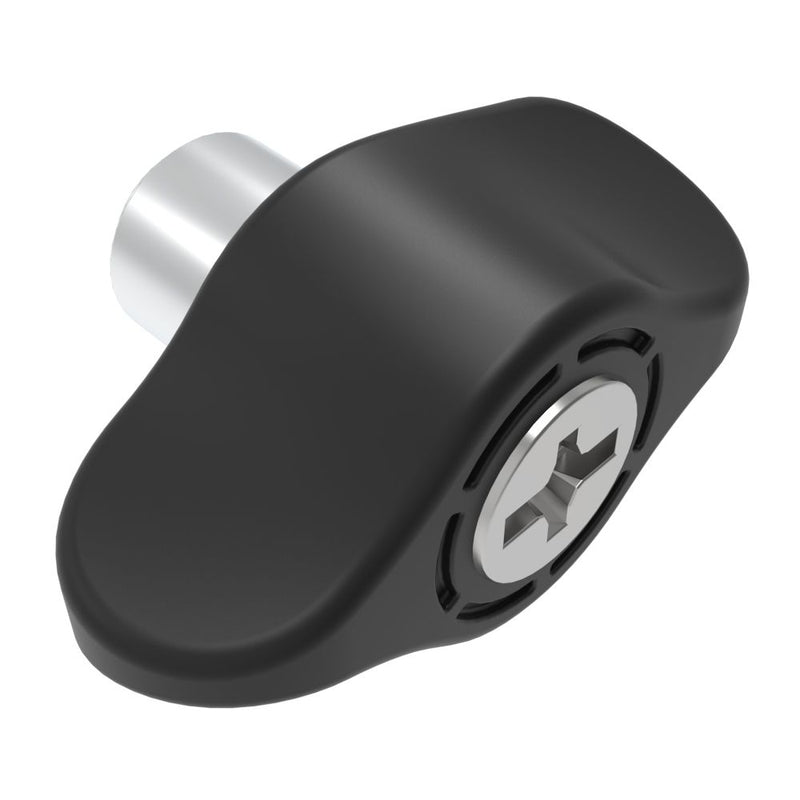 SOUTHCO Captive Screw, 6-32 Thread, Press-in, Phillips/Slot Combination, Wing Knob, Black [4C-AB-P-0750-W000]