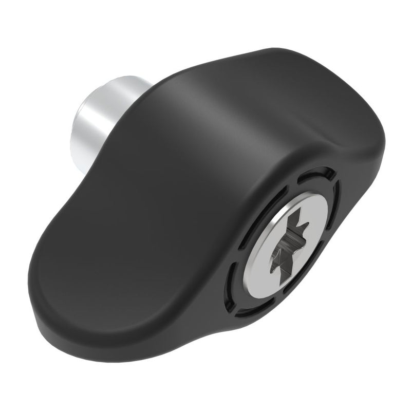 SOUTHCO Captive Screw, 6-32 Thread, Flare-in, TORX®/Slot Combination, Wing Knob, Black [4C-BB-F-0740-W000]
