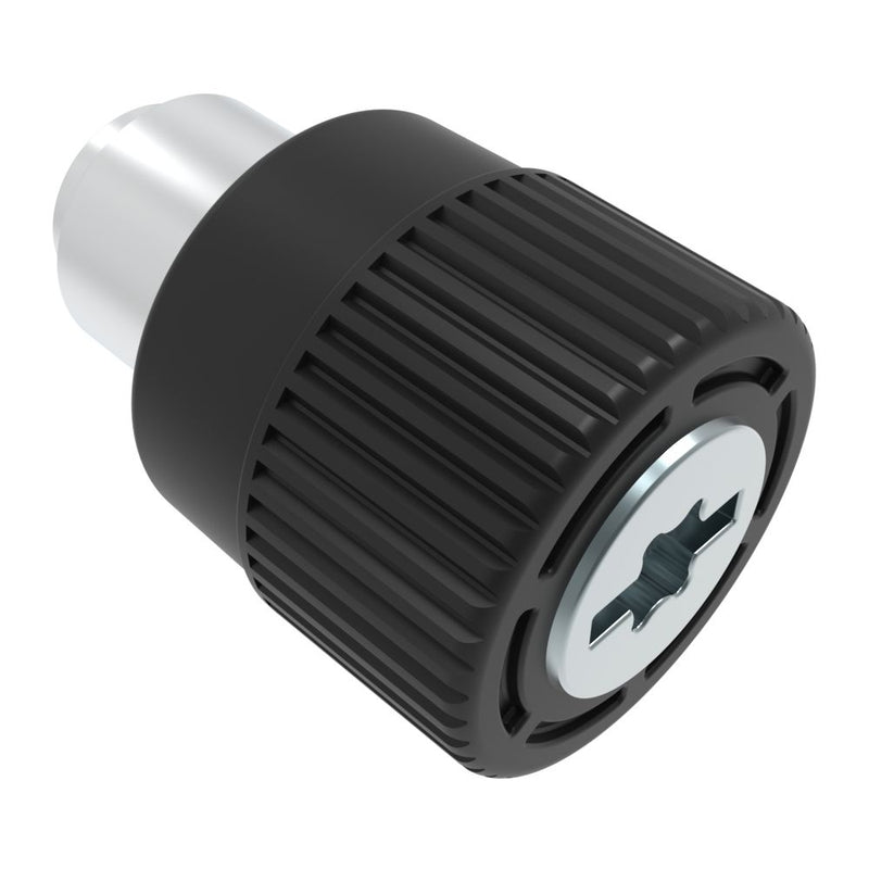 SOUTHCO Captive Screw, 6-32 Thread, Flare-in, TORX®/Slot Combination, Knurled Black Knob [4C-BB-F-0740-K000]