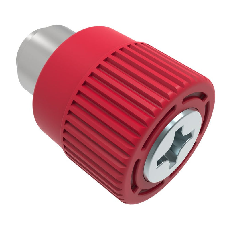 SOUTHCO Captive Screw, 4-40 Thread, Flare-in, Phillips Recess, Knurled Red Knob [4C-PH-04-1F1-K013]