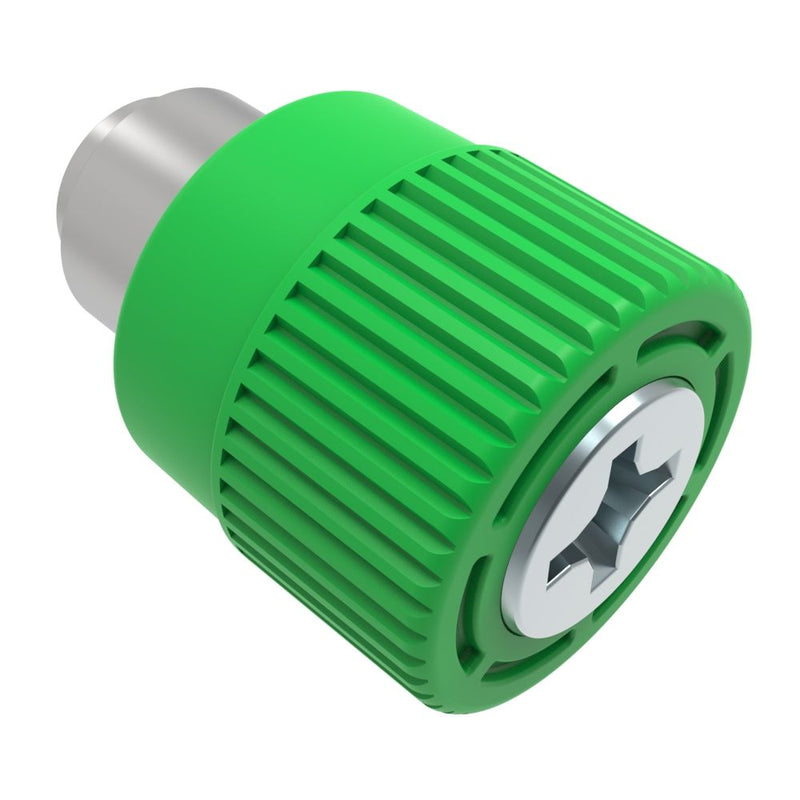 SOUTHCO Captive Screw, M3 X 0.5, Flare-in, Phillips Recess, Knurled Green Knob [4C-PH-M3-1F1-K014]