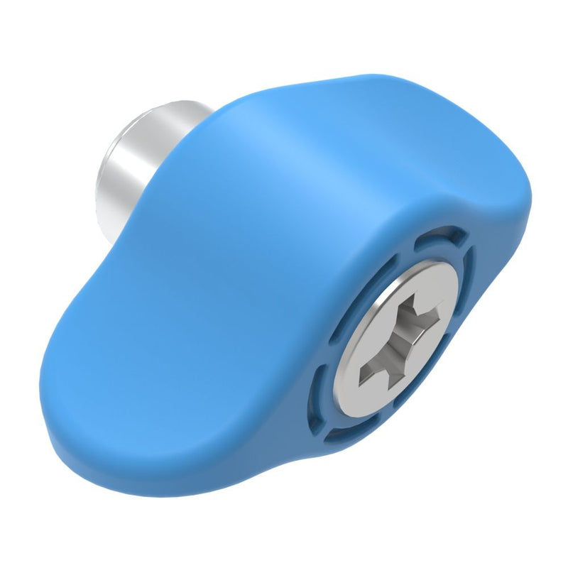 SOUTHCO Captive Screw, 4-40 Thread, Press-in, Phillips Recess, Wing Knob, Blue [4C-PH-04-1P0-W008]