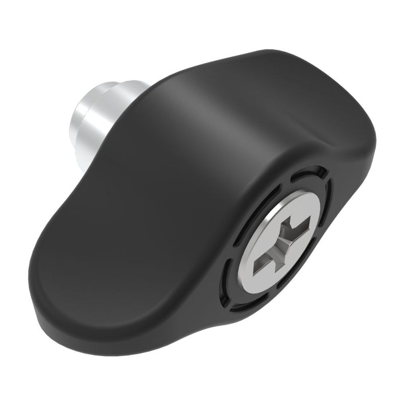 SOUTHCO Captive Screw, 6-32 Thread, Flare-in, Phillips/Slot Combination, Wing Knob, Black [4C-PS-06-2F1-W000]