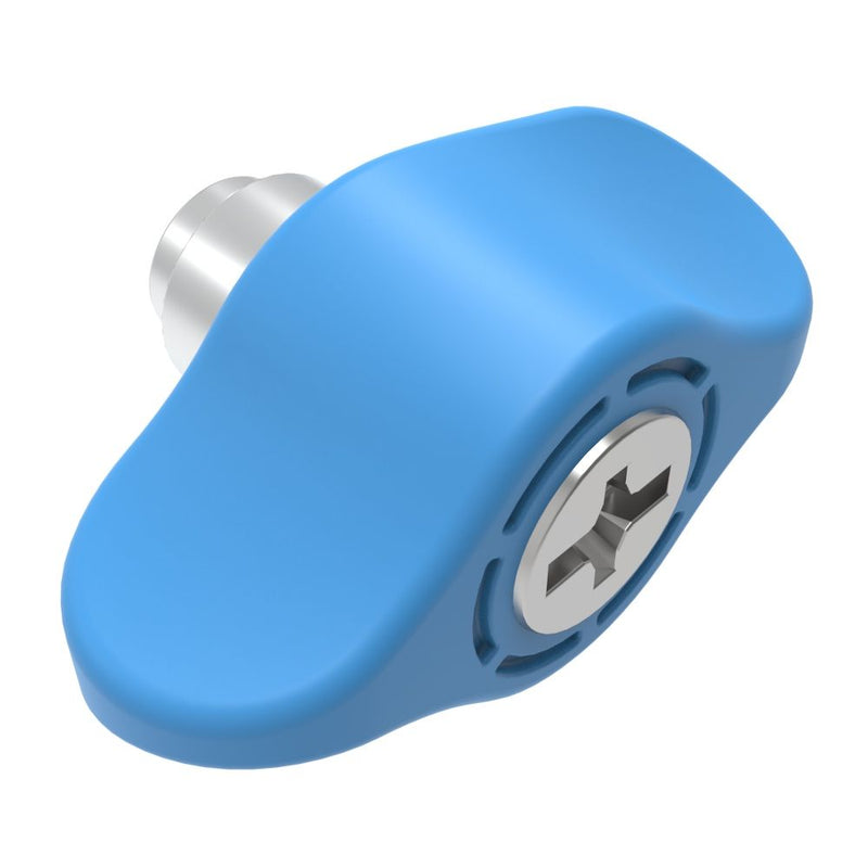 SOUTHCO Captive Screw, 6-32 Thread, Flare-in, Phillips/Slot Combination, Wing Knob, Blue [4C-PS-06-1F1-W008]