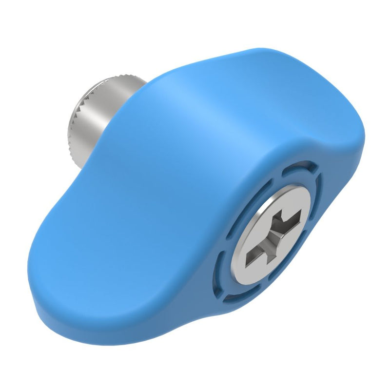 SOUTHCO Captive Screw, 6-32 Thread, Press-in, Phillips/Slot Combination, Wing Knob, Blue [4C-PS-06-2P0-W008]