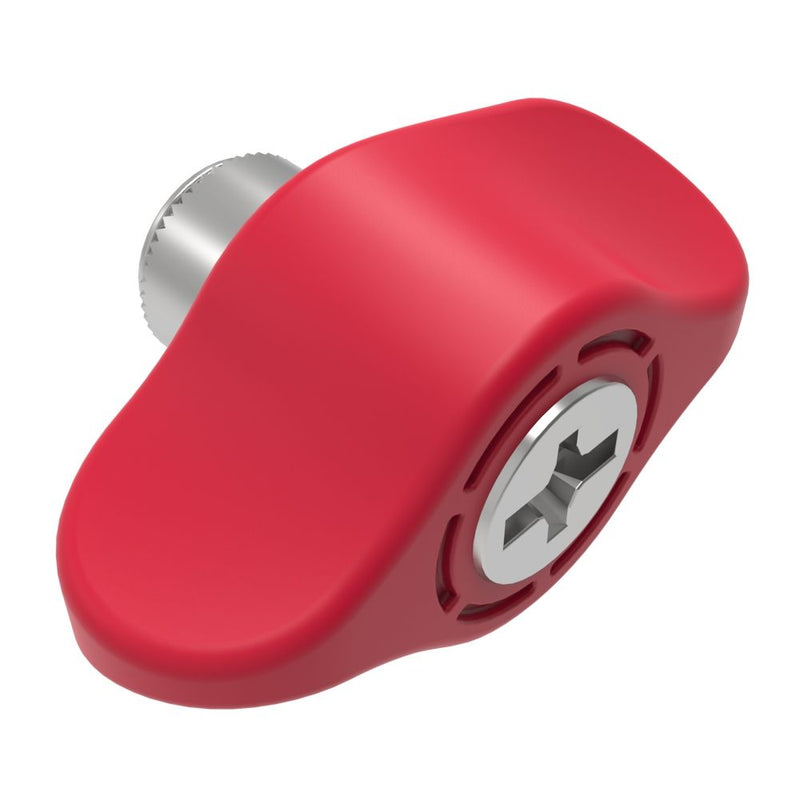 SOUTHCO Captive Screw, 6-32 Thread, Press-in, Phillips/Slot Combination, Wing Knob, Red [4C-PS-06-2P0-W013]