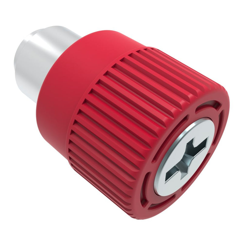 SOUTHCO Captive Screw, M4 X 0.7, Flare-in, Phillips/Slot Combination, Knurled Red Knob [4C-PS-M4-1F1-K013]