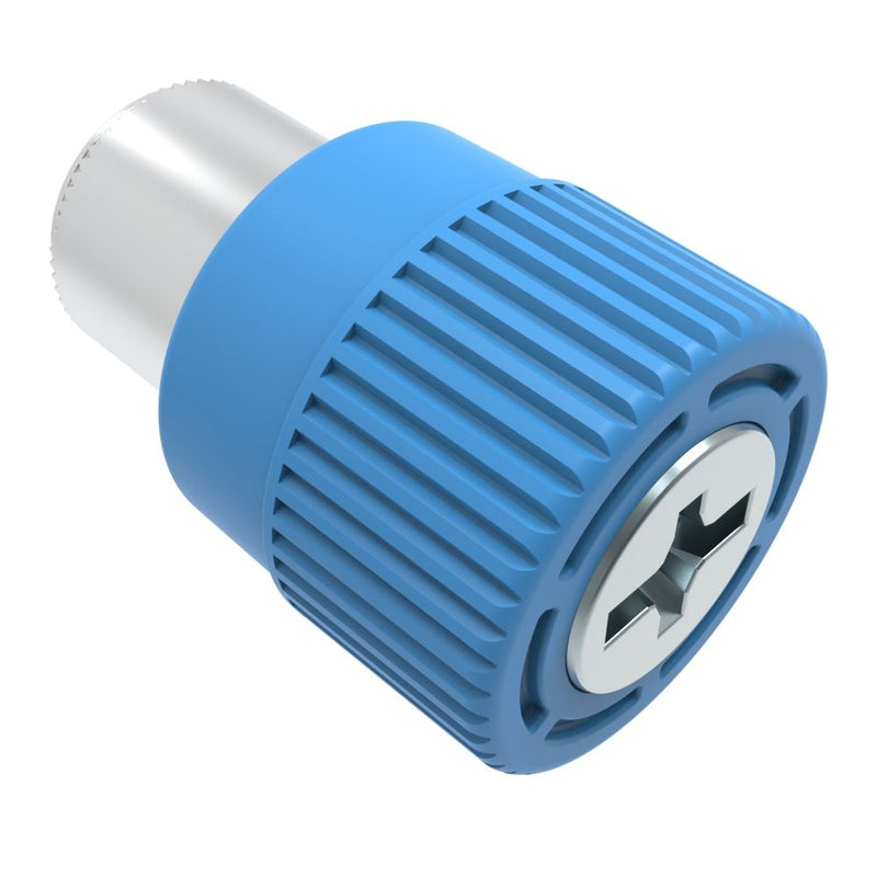 SOUTHCO Captive Screw, 6-32 Thread, Press-in, Phillips/Slot Combination, Knurled Blue Knob [4C-PS-06-2P0-K008]