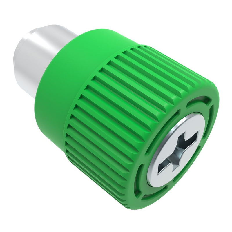 SOUTHCO Captive Screw, 10-32 Thread, Flare-in, Phillips/Slot Combination, Knurled Green Knob [4C-PS-10-2F1-K014]