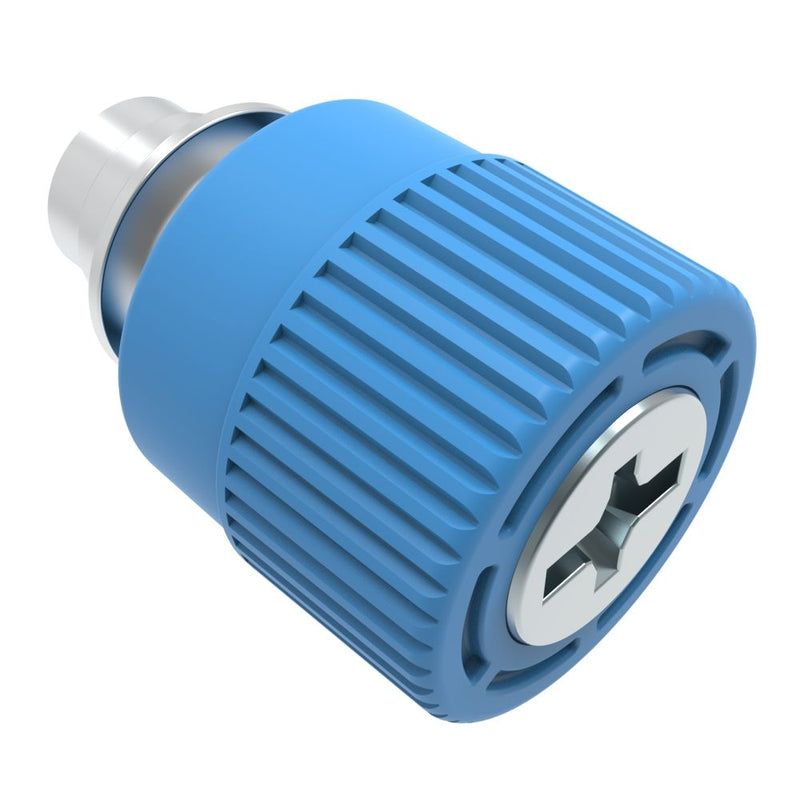 SOUTHCO Captive Screw, M4 X 0.7, Floating, Phillips/Slot Combination, Knurled Blue Knob [4C-PS-M4-3T2-K008]