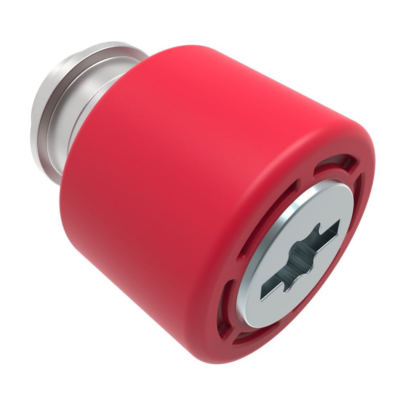 SOUTHCO Captive Screw, M3 X 0.5, Surface Mount Technology, TORX®/Slot Combination, Smooth Red Knob [4C-SM-3411-N013-R]