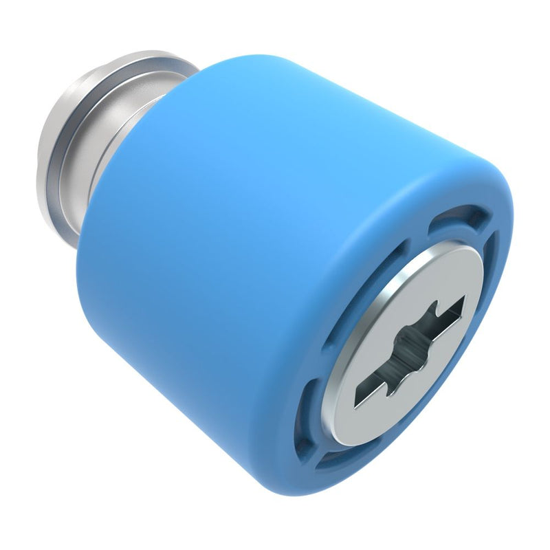 SOUTHCO Captive Screw, M3 X 0.5, Surface Mount Technology, TORX®/Slot Combination, Smooth Blue Knob [4C-SM-3411-N008-R]
