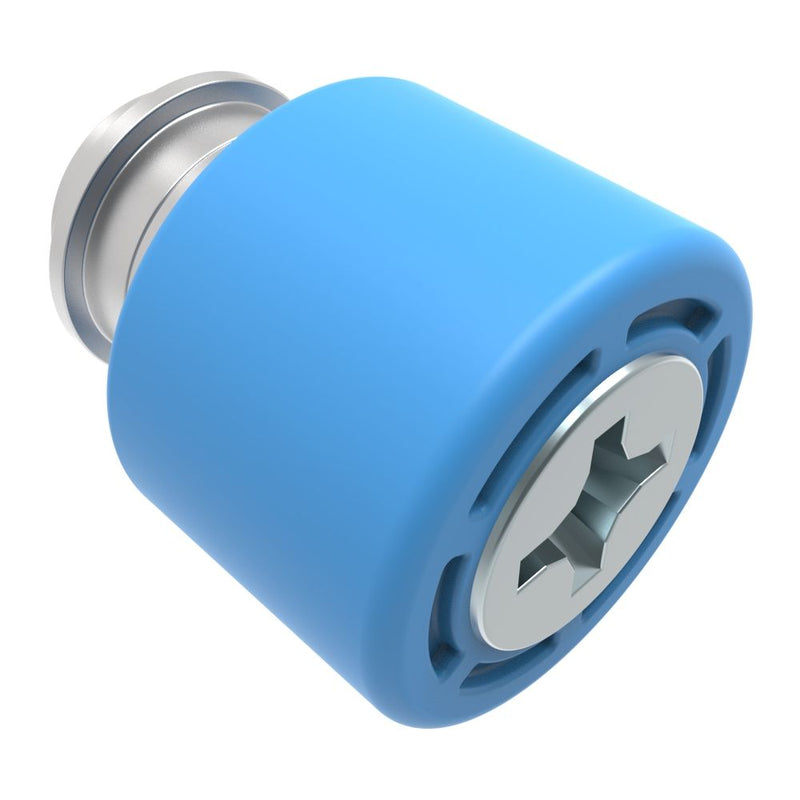 SOUTHCO Captive Screw, M3 X 0.5, Surface Mount Technology, Phillips Recess, Smooth Blue Knob [4C-SM-3111-N008-R]