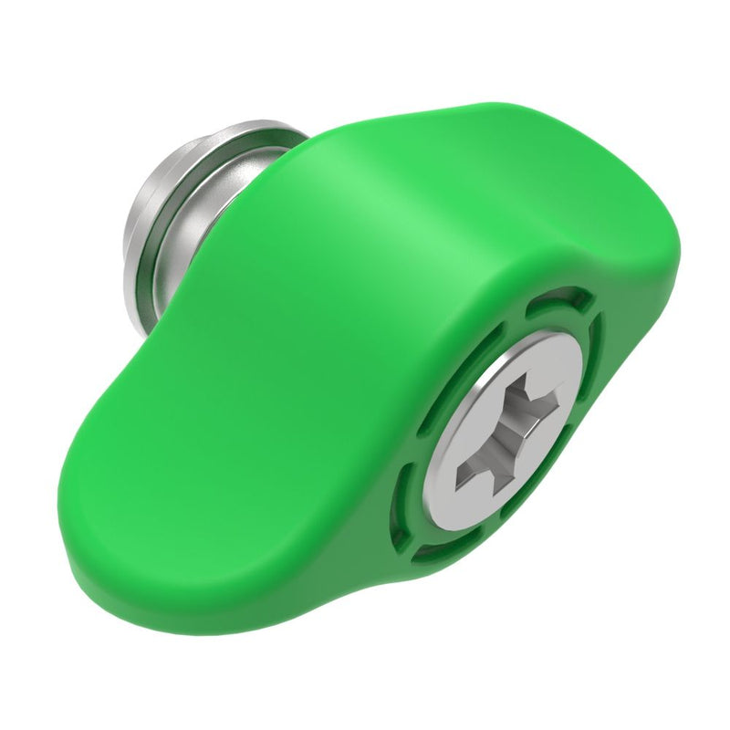 SOUTHCO Captive Screw, M3 X 0.5 Thread, Surface Mount Technology, Phillips Recess, Wing Knob, Green [4C-SM-3111-W014-R]