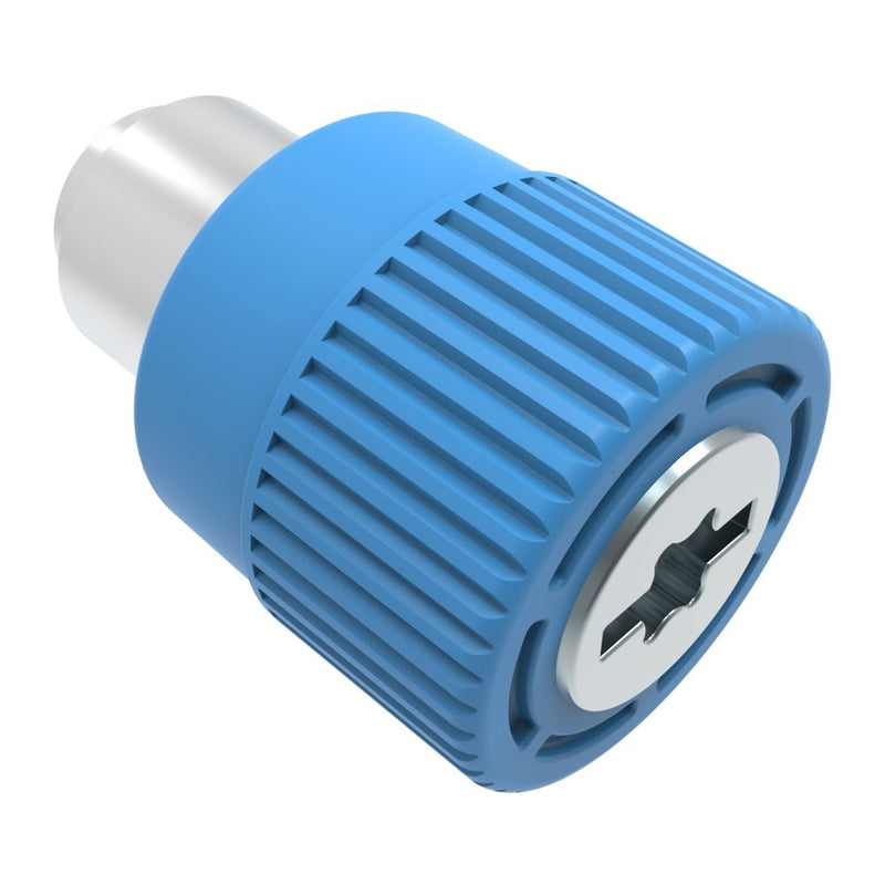 SOUTHCO Captive Screw, 6-32 Thread, Flare-in, TORX®/Slot Combination Blue Knob [4C-TS-06-2F1-K008]