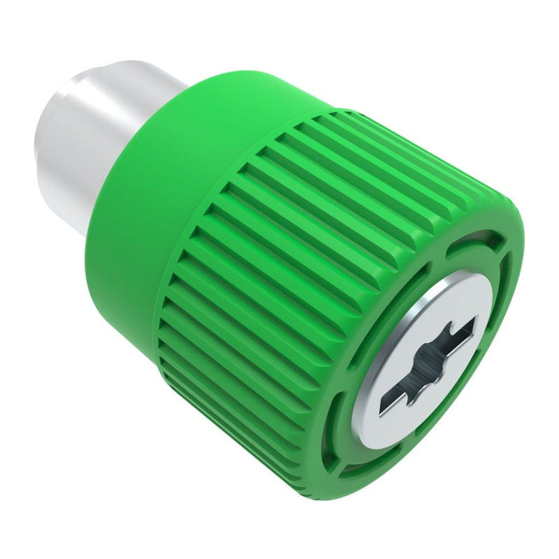 SOUTHCO Captive Screw, M4 X 0.7, Flare-in, TORX®/Slot Combination, Knurled Green Knob [4C-TS-M4-2F1-K014]