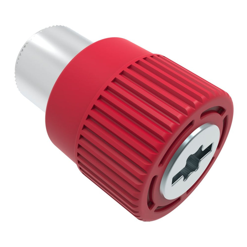 SOUTHCO Captive Screw, M4 X 0.7, Press-in, TORX®/Slot Combination, Knurled Red Knob [4C-TS-M4-1P0-K013]
