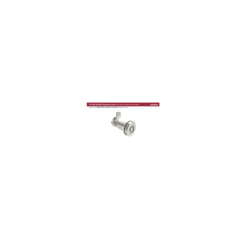 SOUTHCO Vise Action® Compression Latch, Large Size, 8 mm Hex Recess, Zinc Alloy, Powder Coat, Silver [E3-A16-07]