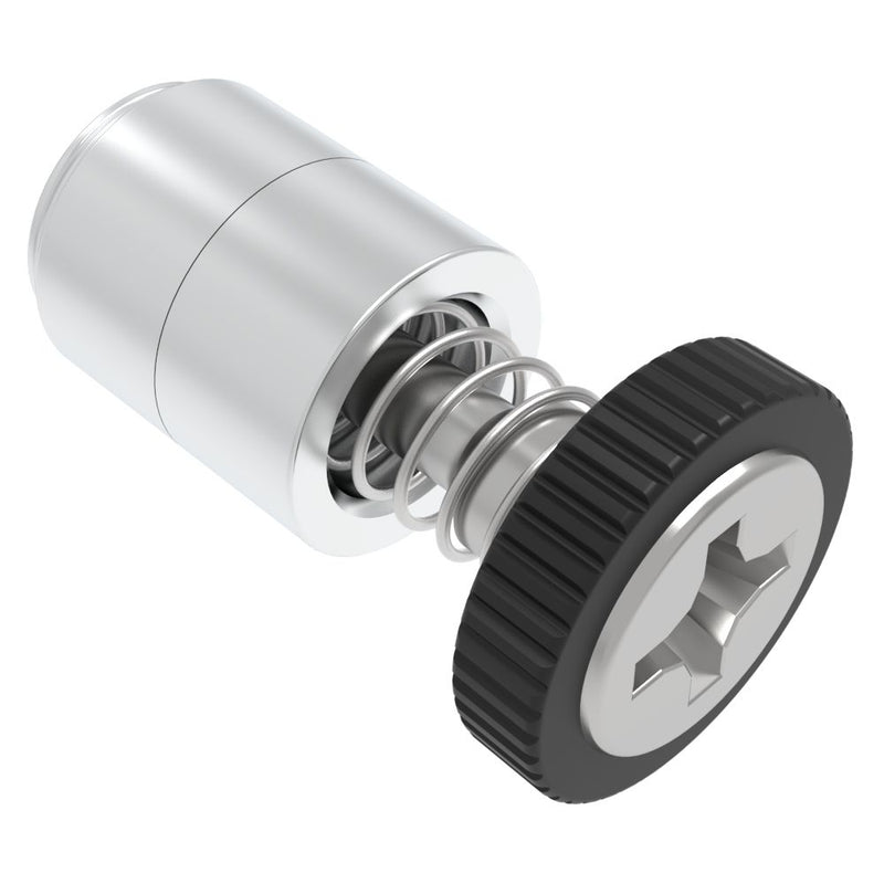 SOUTHCO Captive Screw, 4-40 Thread, Press-in, Phillips Recess, Knurled Black Knob [52-11-51-4-000]