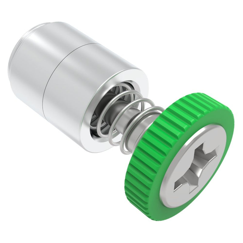 SOUTHCO Captive Screw, 4-40 Thread, Press-in, Phillips Recess, Knurled Green Knob [52-11-51-4-014]