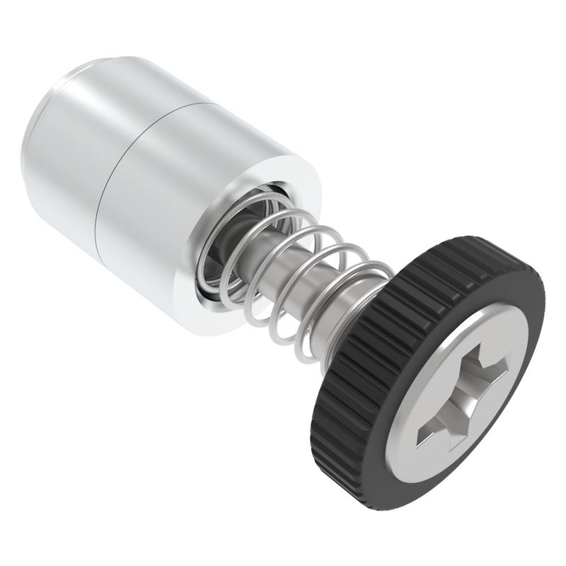 SOUTHCO Captive Screw, 4-40 Thread, Press-in, Phillips Recess, Knurled Black Knob [52-11-53-4-000]