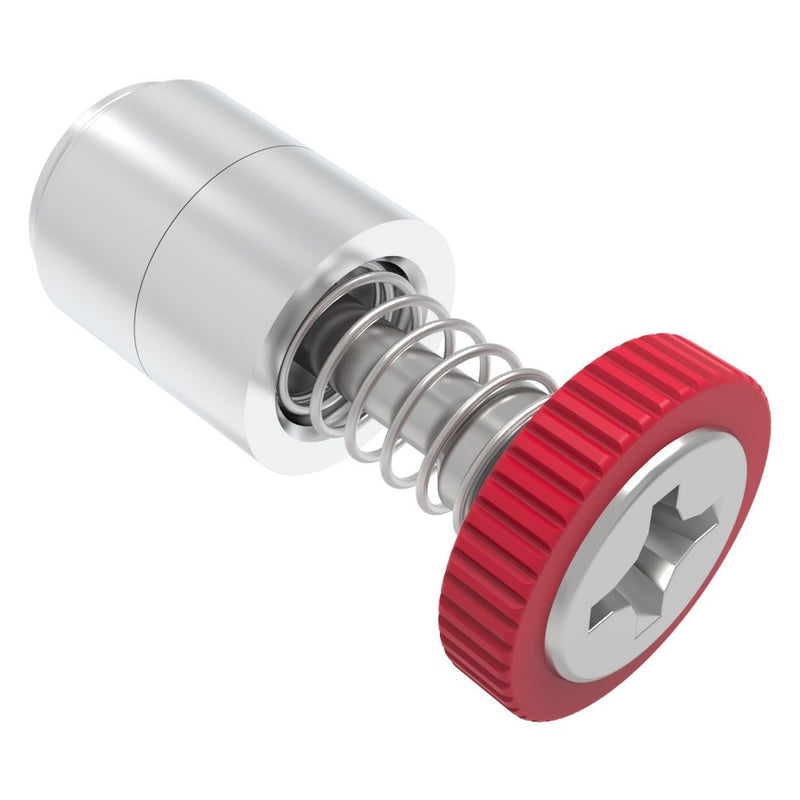 SOUTHCO Captive Screw, 4-40 Thread, Press-in, Phillips Recess, Knurled Red Knob [52-11-53-4-013]
