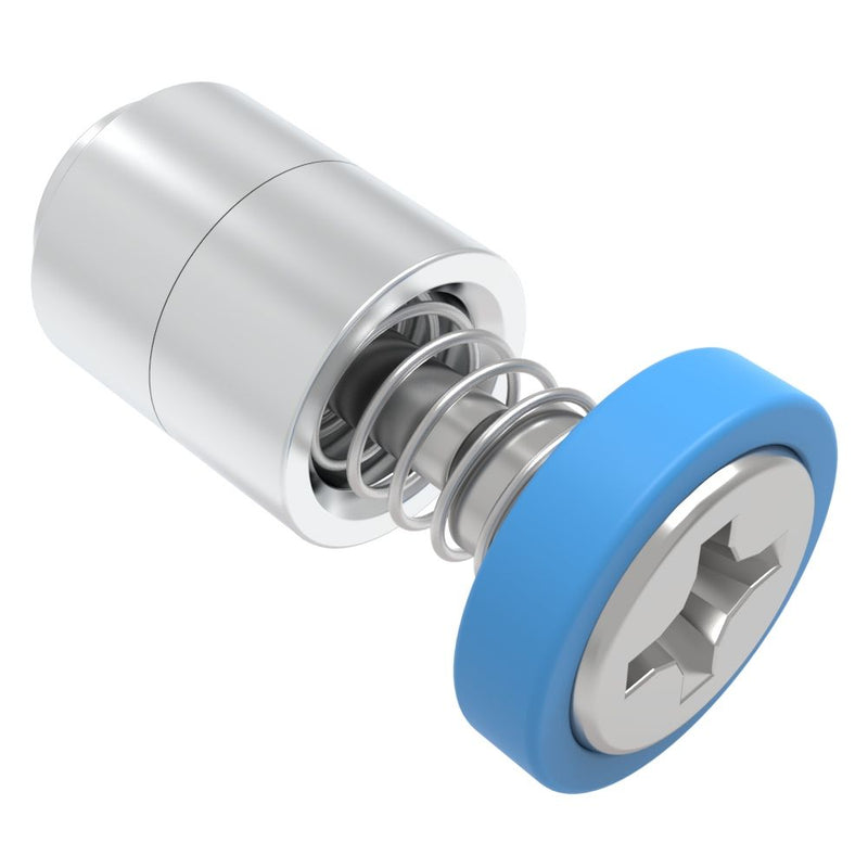 SOUTHCO Captive Screw, 4-40 Thread, Flare-in, Phillips Recess, Smooth Blue Knob [52-13-11-4-008]