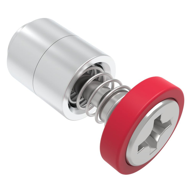 SOUTHCO Captive Screw, 4-40 Thread, Flare-in, Phillips Recess, Smooth Red Knob [52-13-11-4-013]
