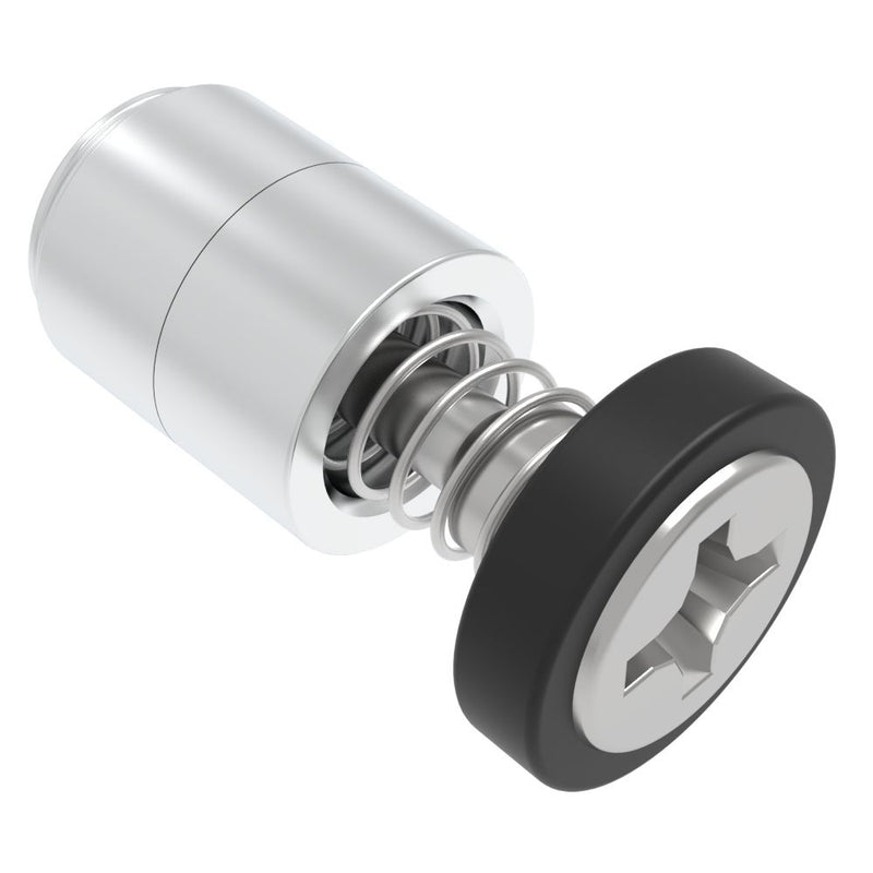 SOUTHCO Captive Screw, 4-40 Thread, Press-in, Phillips Recess, Smooth Black Knob [52-13-51-4-000]