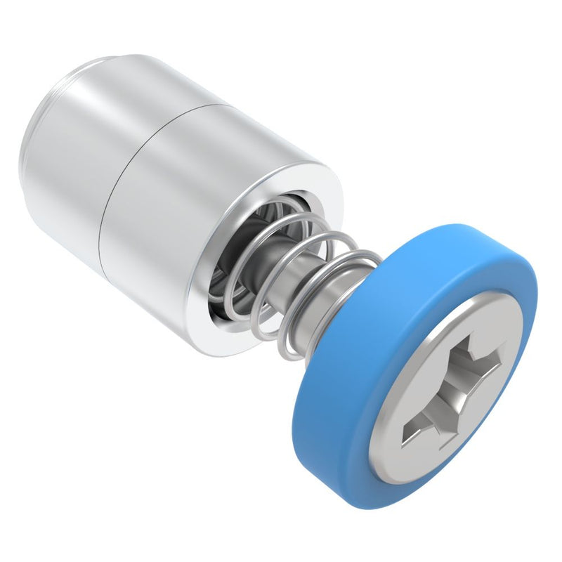 SOUTHCO Captive Screw, 4-40 Thread, Press-in, Phillips Recess, Smooth Blue Knob [52-13-51-4-008]