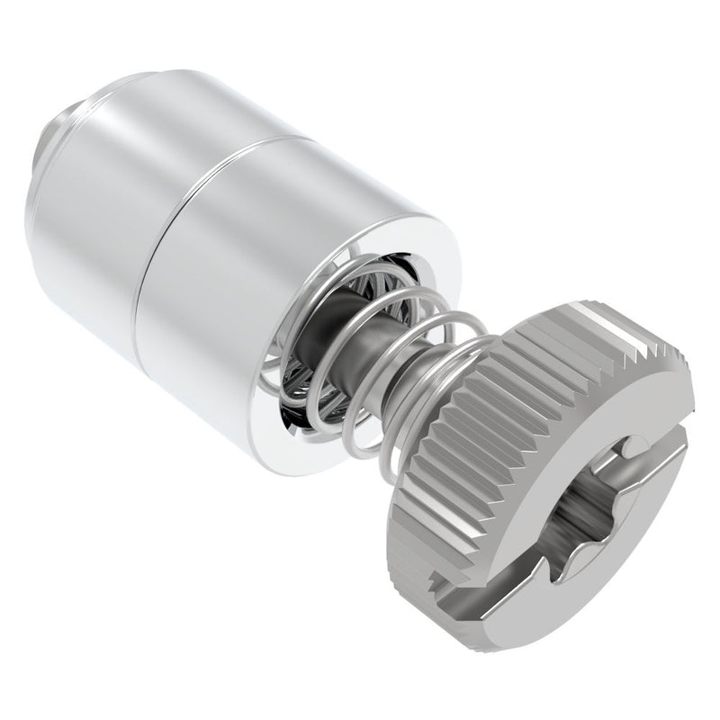 SOUTHCO Captive Screw, 4-40 Thread, Press-in, TORX®/Slot Combination, Knurled Bright Knob [52-17-53-4]