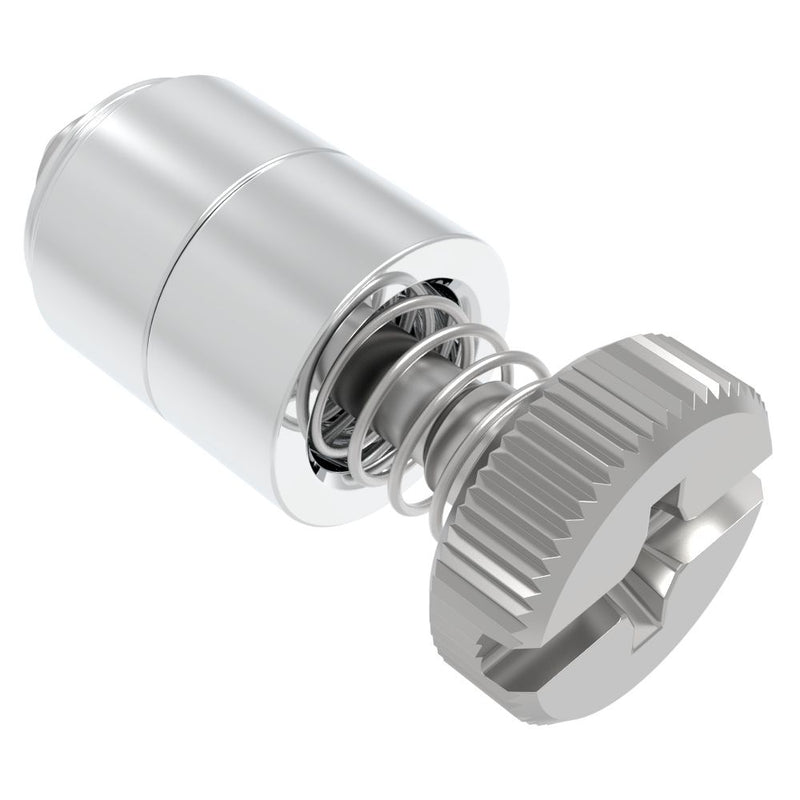 SOUTHCO Captive Screw, 4-40 Thread, Press-in, Phillips/Slot Combination, Knurled Bright Knob [52-19-53-4]