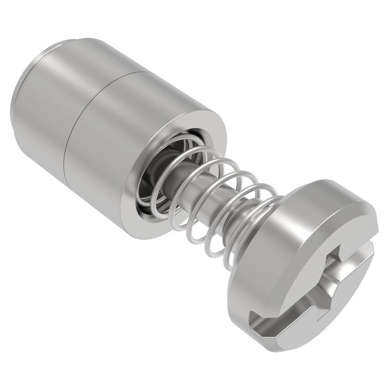 SOUTHCO Captive Screw, 4-40 Thread, Press-in, Phillips/Slot Combination, Smooth Bright Knob [52-1A-53-4]